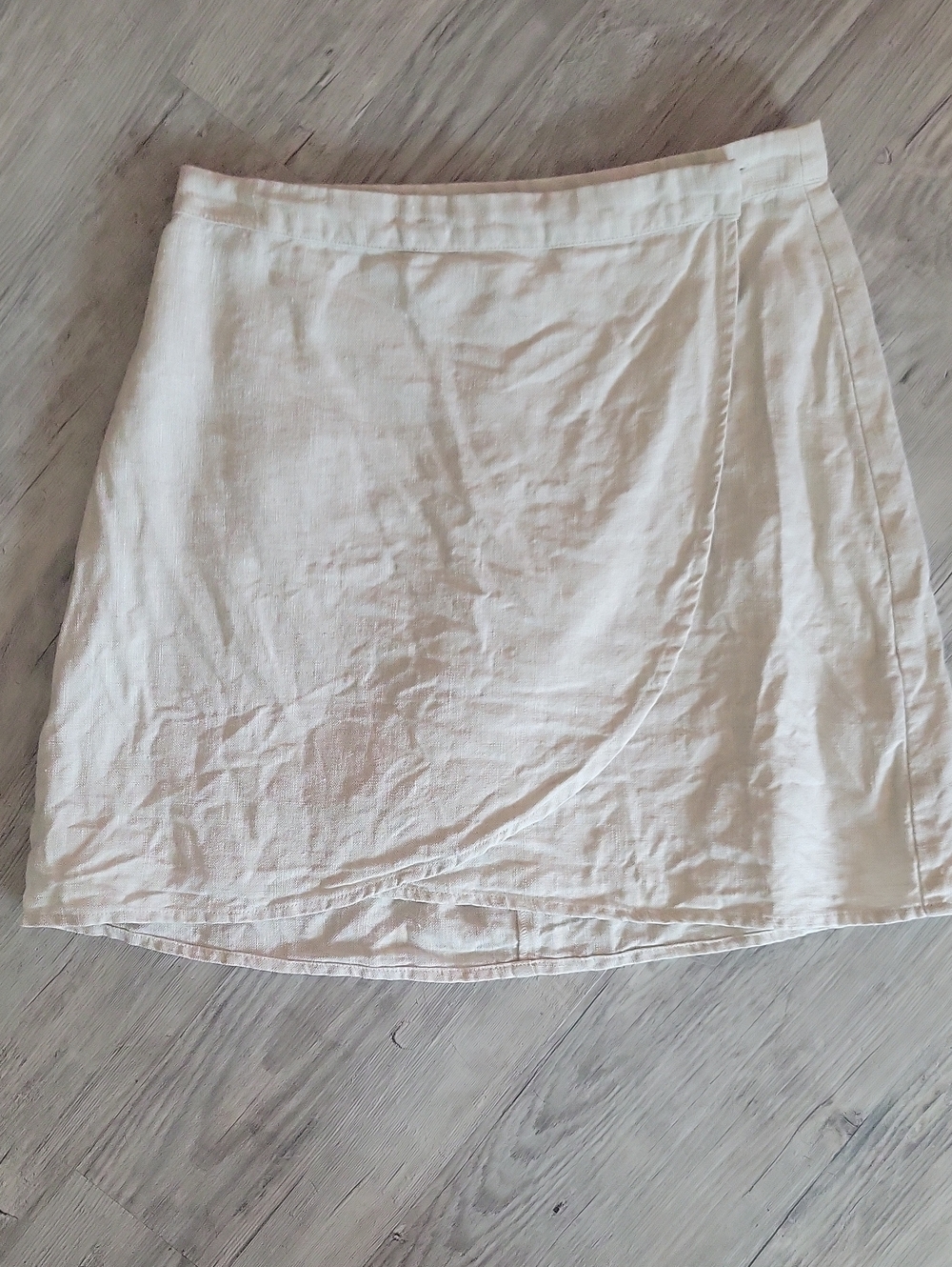 Reformation Cream Linen Mini Wrap Skirt Size 0